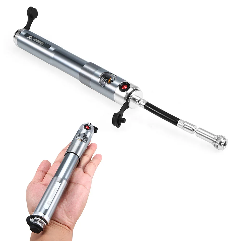 

160PSI Manual Bike Pump Air Pressure Bicycle Cycling Pumps Portable Presta Schrader Twin Valve Tire Pump with Built-in Gauge