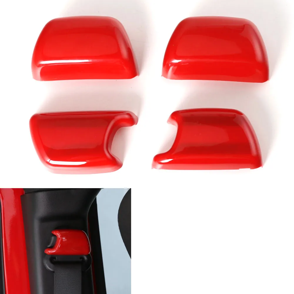 

4pc/set ABS Car Seat Safety Belt Buckle Cover Trim Cap Set Decoration For Jeep Wrangler 2008-2016 Car Styling Covers Accessories