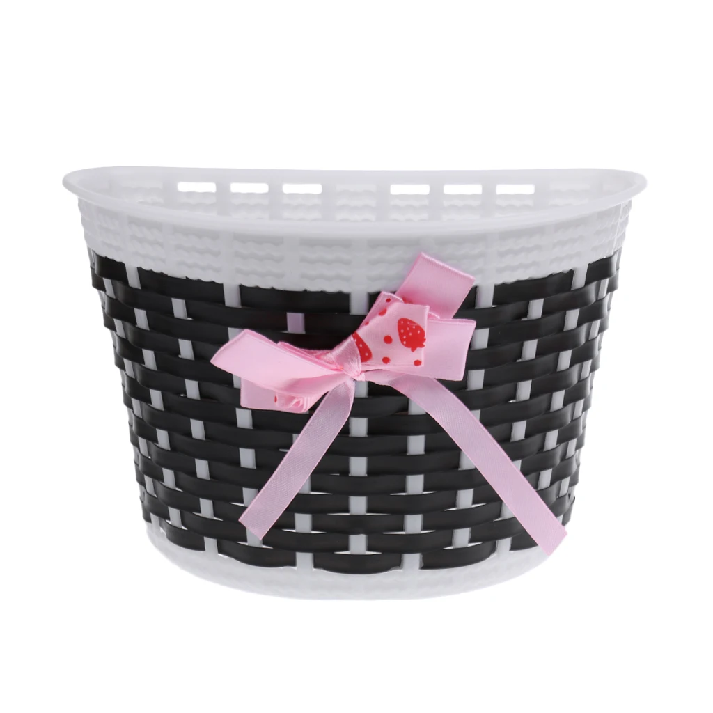 Sale Bicycle Accessories Baskets Bike Pannier Bicycle Bowknot Front Basket Shopping Bike Bag For Kids Girls Detachable 4