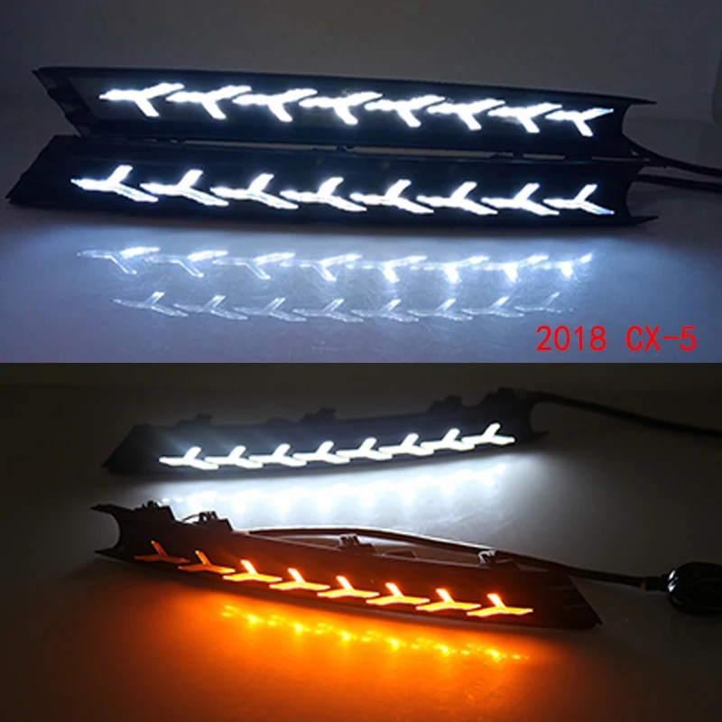 

Carbo 2018 LED Daytime Running Lights For Mazda cx-5 cx5 cx 5 2017 drl fog lamp 12V DRL Driving lights with turn signals led fog