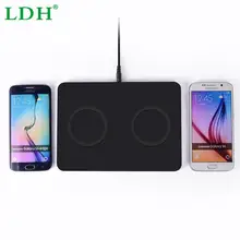 Двойной Qi Беспроводной Зарядное устройство Pad передатчик ультра тонкий зарядная станция для samsung S5 S6 Edge iPhone 6 6 S плюс htc LG