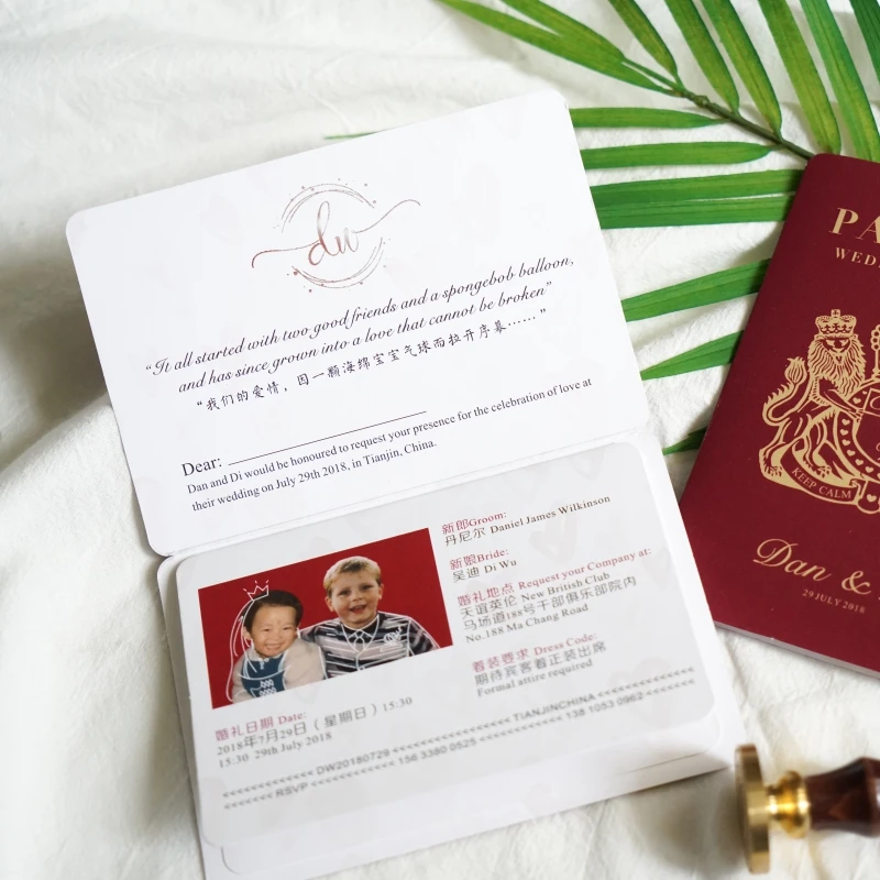 30 шт паспортный талон в форме фото имя письмо День Святого Валентина открытка поздравительный подарок свадебные приглашения карты