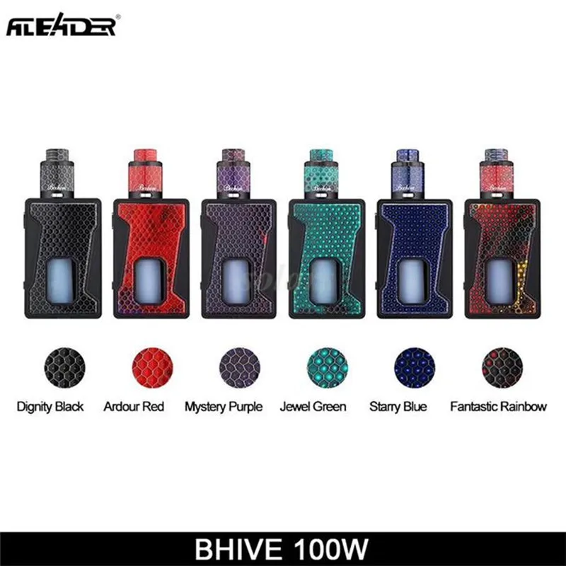

Original Aleader BHIVE 100W KIT Box Shape 7ml PET Food Grade Bhive TC box mod Electronic Cigarette Kit 18650 E-cigarette Kits