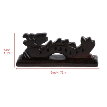

Dragon Shape Brush Rest Stand Chinese Calligraphy Pen Holder Vintage Carved Wood