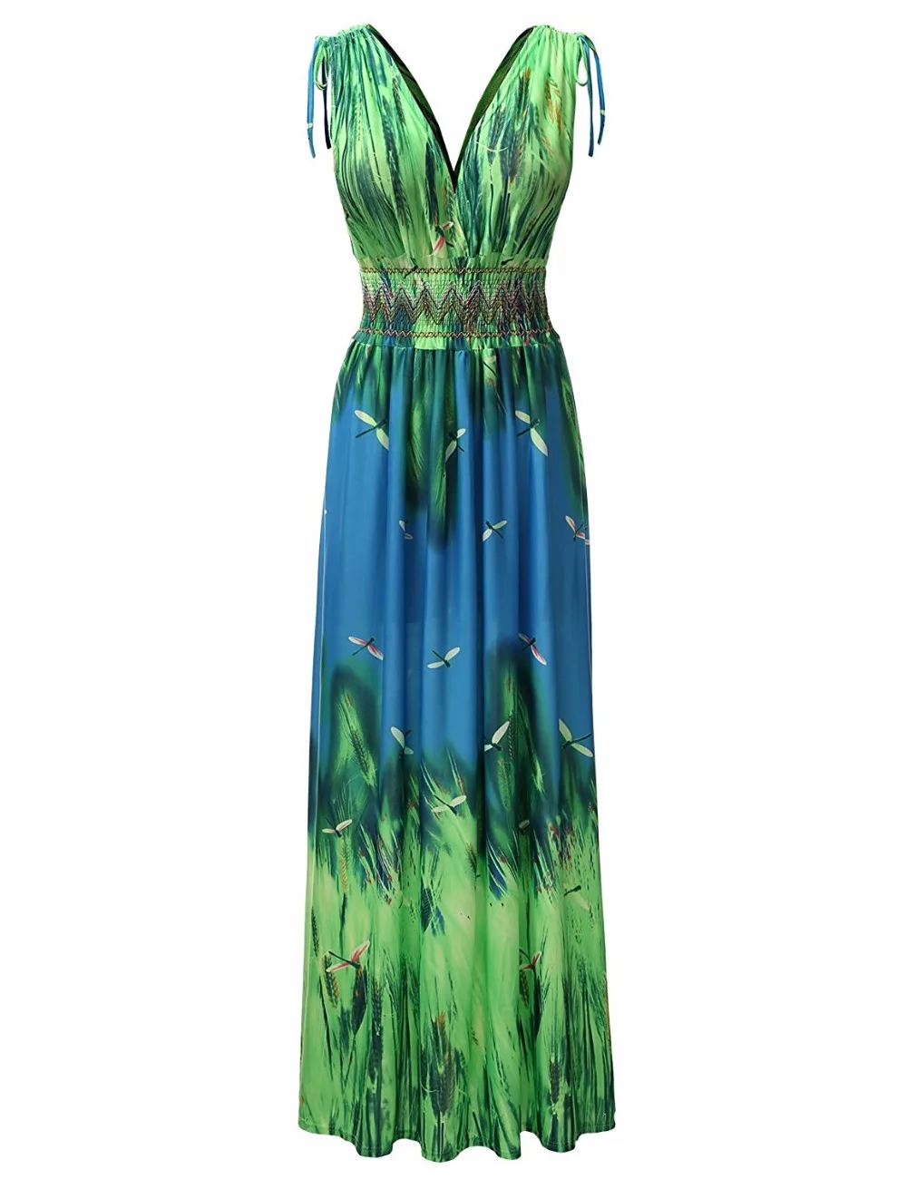 

Vestidos de verano 2019 Casual Women Summer Beach Dress V Neck Sleeveless Open Back Long Maxi Flower Dress Plus Size 7XL