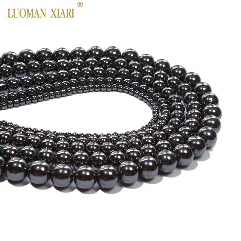 Natural Smooth Hematite Spacer Round Beads 15"  2 3 4mm 6 8mm 10 12 14 Wholesale 