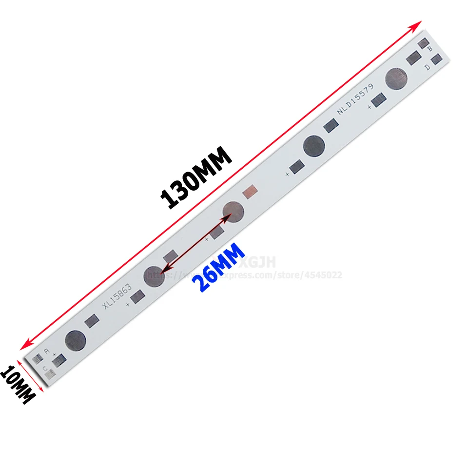 10 шт./лот, 1 Вт, 3 Вт, 5 Вт, светодиодный, алюминиевая Базовая пластина, 5 светодиодный s 130 мм PCB DIY для радиатора 1, 3, 5 Вт, 5 Вт, 15 Вт, 25 Вт, высокомощный светильник