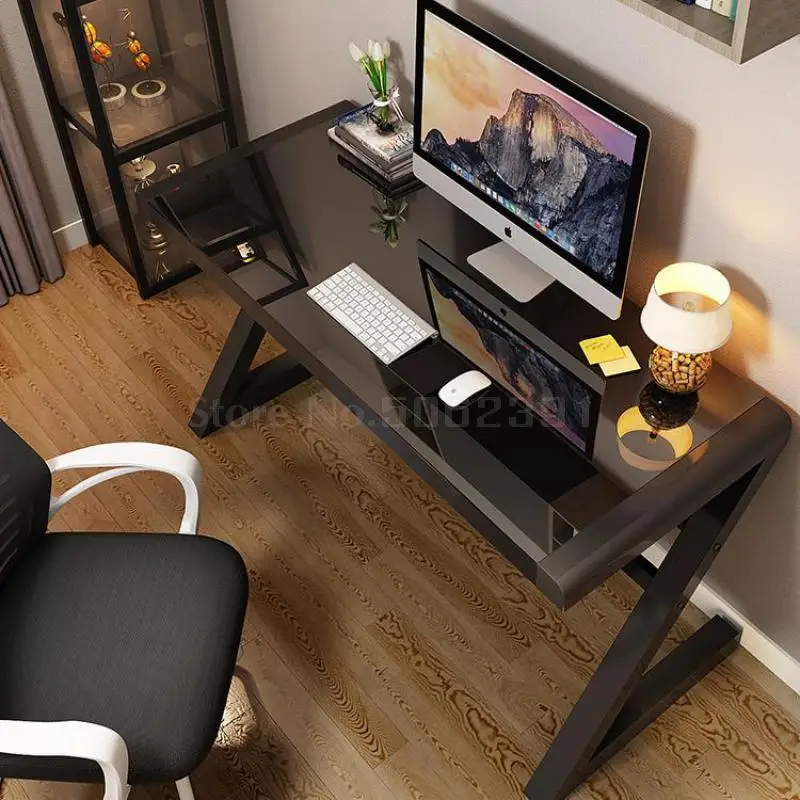 

Toughened Glass Computer Desktop, Desktop, Home Desk, Simple Study Desk, Bedroom