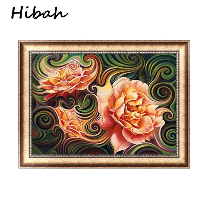 

Full Circle Diamond 5D DIY Diamond Embroidered Golden Flower Diamond Cross Stitch Rhinestone Mosaic Decoration