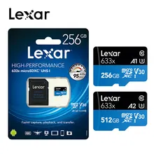 Lexar micro sd карты Популярные 633x UHS-I карты памяти 512 Гб Высокая скорость/качество micro sd карты для смартфона/камеры