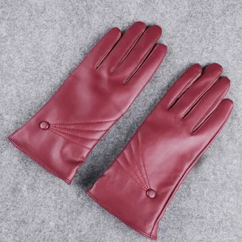 

New Fashion Motorcycle Luxurious Women Girl Leather Winter Super Warm Gloves Cashmere 7.11
