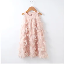 Коллекция 5200 года, платье принцессы без рукавов с бахромой и звездами для маленьких девочек новое летнее праздничное платье для девочек,, одежда для маленьких девочек