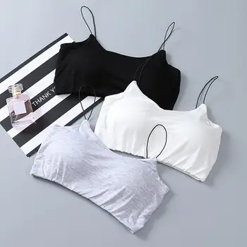 

Women Ultra Thin Straps Sports Bra Racerback Seamless Padded Exercise Underwear Crop Tops