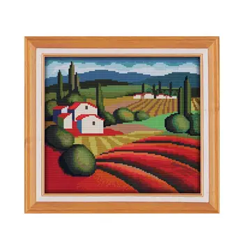 

Cross stitch 11CT 14CT autumn and the countryside beautiful scenery small handmade needlework children embroidery