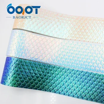 

OOOT BAORJCT I-19517-129 75mm Colorful gradient mermaid shiny scales ribbon,DIY Hairbows Accessories Wedding Party Decoration 2y