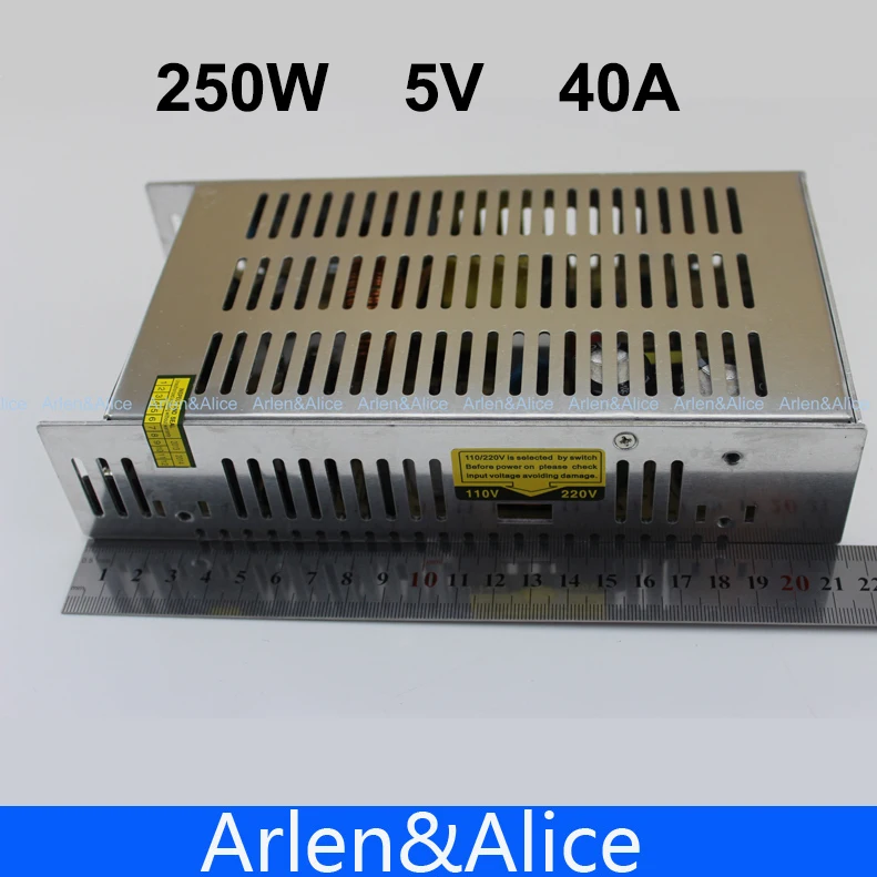 250W 5V 40A один Выход импульсный источник питания светодиодного табло для Светодиодные ленты светильник переменного тока в постоянный ток