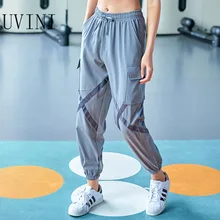 Осенние новые свободные спортивные штаны женские дышащие быстросохнущие однотонные обтягивающие штаны с большим карманом для бега и фитнеса брюки в стиле хип-хоп
