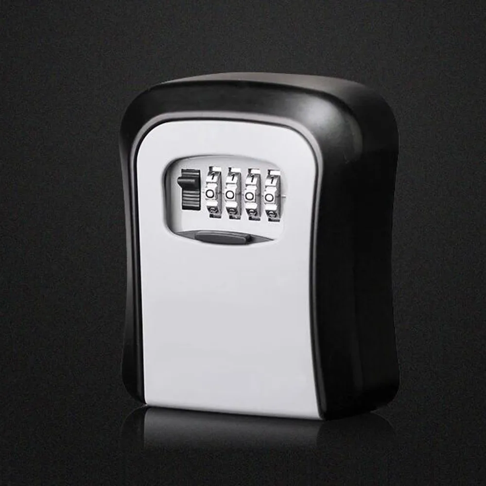 

Key Lock Box Wall Mounted Aluminum Alloy Key Safe Box Weatherproof 4 Digit Combination Keys Storage Lock Boxes Indoor Outdoor