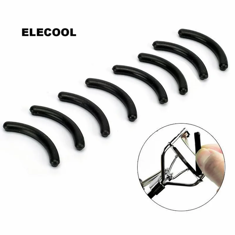 

ELECOOL 10pcs black Eyelashes curler Silicone Replacement pads High Elastic Renewable Curler Cosmetic Makeup Tools