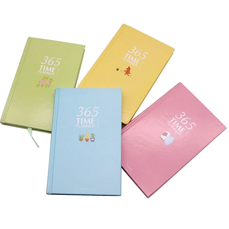 

365 Time Planner 185*120*18 mm 110 Sheets Red Yellow Green Blue Hard Copybook Notebook Student Diary