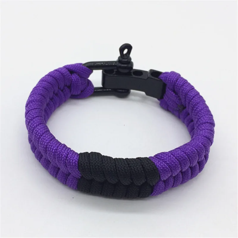 Pruple rank paracord 550 Регулируемый стиль браслет для выживания сплав Пряжка бразильский jiu-jitsu браслет