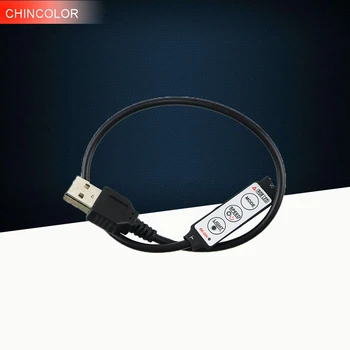 

USB RGB Controller Led Dimmer with 4Pin 3keys Female connector for 5V RGB Led USB strip 19 Dynamic Modes easy use A