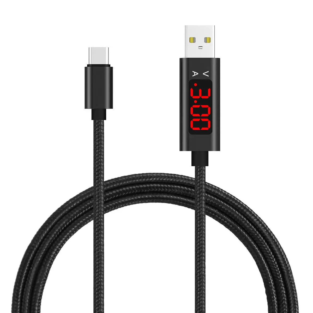 Светодиодный кабель для зарядки USB type-c с синхронизацией напряжения тока для samsung Android