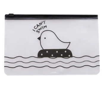 

1PCS New Stationery Cute Chicken Transparent Clear Pen Bag Holder Cosmetic Storage Bags Home Office Storage Pen Holders