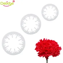 Delidge 3 Pcs /Set Carnation Flower Cake Mold Plastic DIY Carnation Flower Fondant Cutter Mold Cake Decoration Sugar Craft Tool