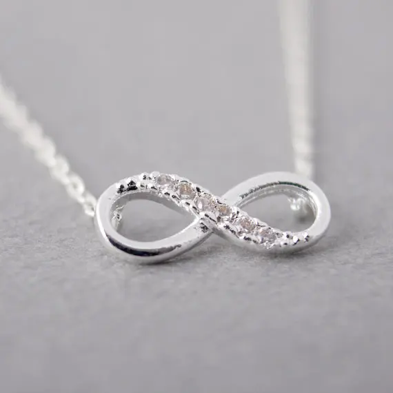 SMJEL крошечное ожерелье с кубическим кристаллом Бесконечность для женщин, чокер, серебряная цепочка, ожерелье для пары, аксессуары для кэттинга, свадебные ювелирные изделия N58