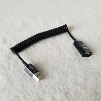 

100pcs/lot USB Type A Male to Female Adapter Data Extension Spring Cable USB 2.0 AM to AF Wire Black 1M