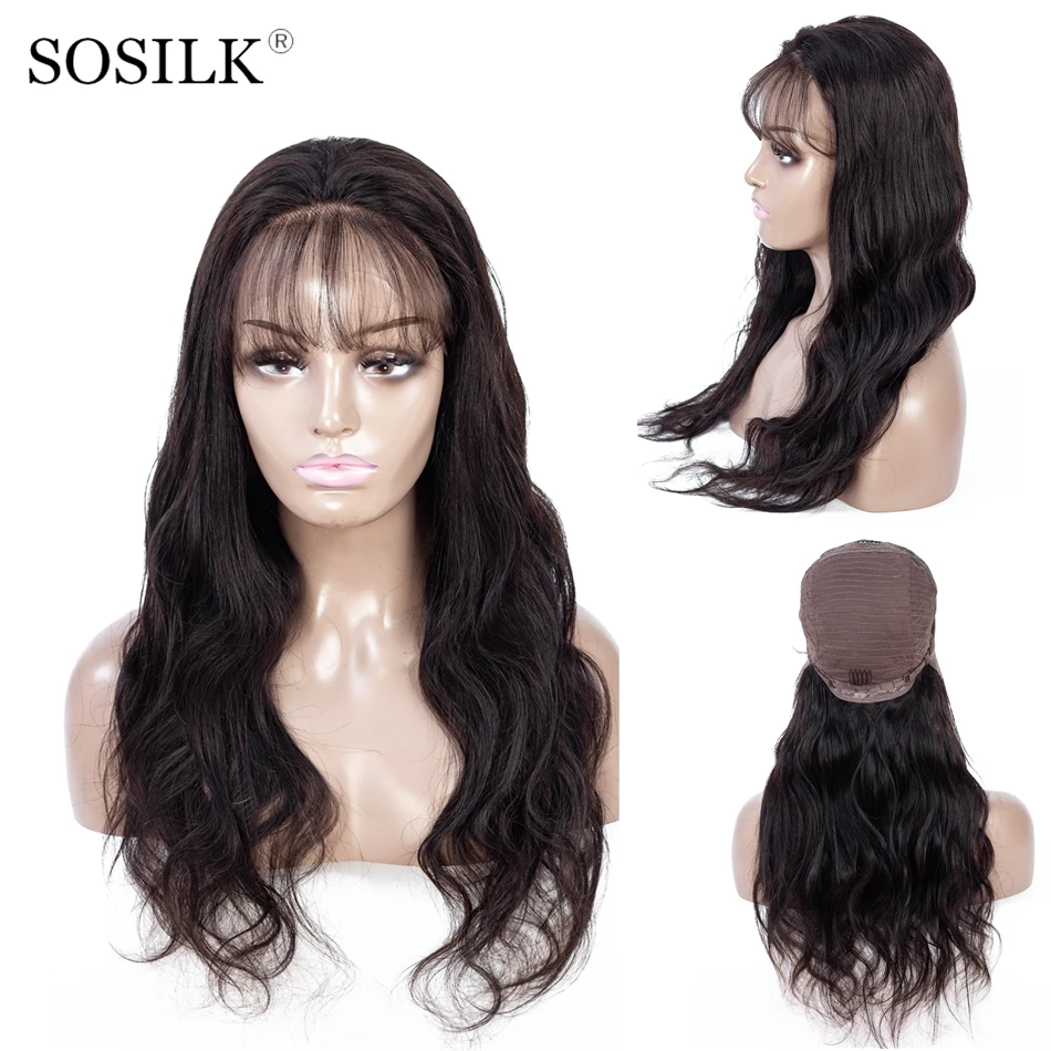 Sosilk объемные волнистые кружевные передние парики 100% Remy бразильские человеческие