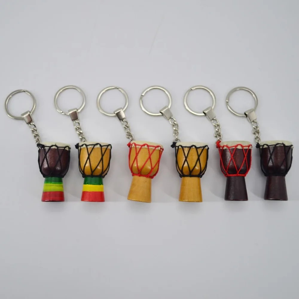 African drum key chain Musical Instruments key chains mixed colorKey
