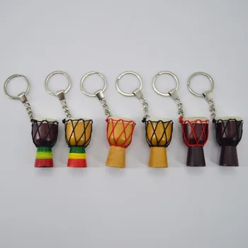 

African drum key chain Musical Instruments key chains mixed color