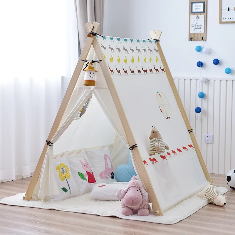 

Children's Tent Factory Direct Wholesale Princess Small Tent Toy Game House Indian Tent Triangle Playhouse for Kids