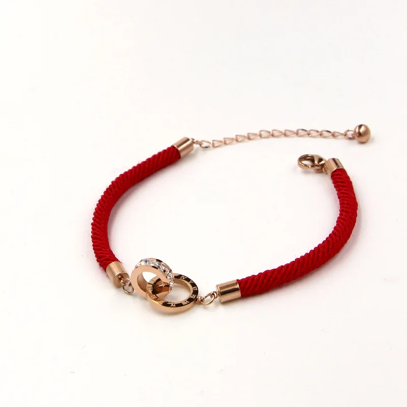 Martick год красная веревка Браслеты для молодых леди двойные петли AAA объемное освещение на браслете ювелирные изделия B7