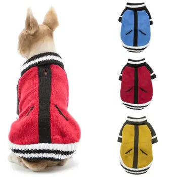 

Pet Autumn And Winter Color Matching Two-legged Sweater Blue Blocking Two Feet Warm Sweater For Dogs Winter Clothes Clothing