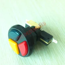 Arcade 3 in 1 round push button with microswithes triple color for arcade gane machines free shipping