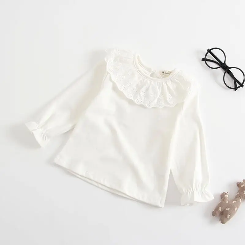 

2019 Spring Autumn Girls T-Shirts Long Sleeve White T Shirt for Girl Cotton Baby Toddler Clothes Girl Shirts Kids Blouses Tops