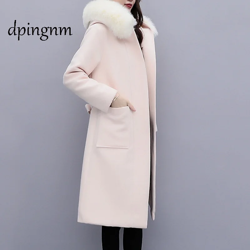 

new autumn winter fashion Casual women's khaki Trench Coat long Outerwear loose clothes for lady with belt Wool & Blends