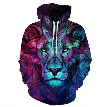 

Galaxy Lion Men Women Hoodies Hot Quality 3d Sweatshirts Funny Animal Pattern Pritned Pullover Autumn Winter Hooded Streetwear