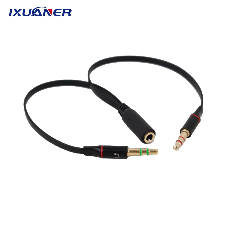 

19cm AUX Cable 3.5mm Audio Extension Cable Jack Female To 2 Double Male Microphone Cable for Computer Phones Earphone Speaker