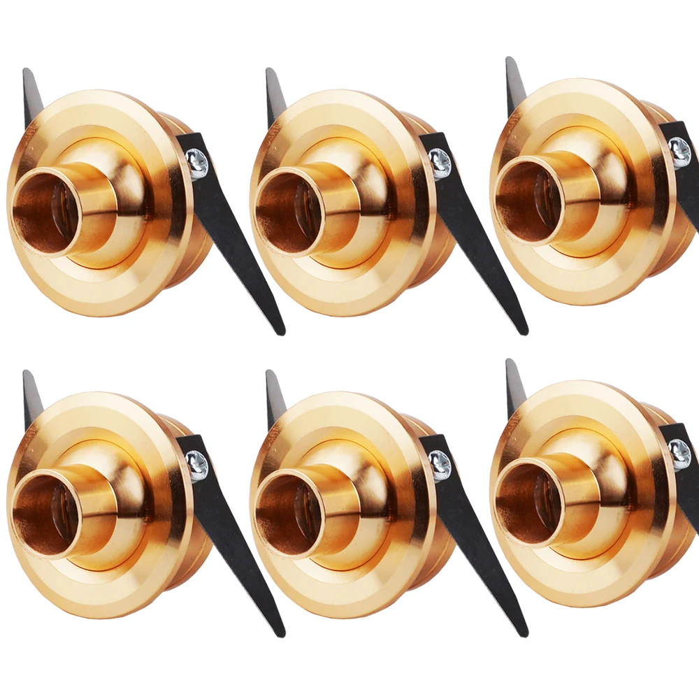 

6Pcs 1W LED Mini Light Recessed Lamp Fixture Focus Lighting Cabinet Spotlight Bookshelf Closet Gold shell
