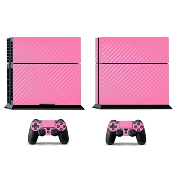 

Pink Carbon Fiber PS4 Skin PS4 Sticker Vinly Skin Sticker for Sony PS4 PlayStation 4 and 2 controller skins PS4 Stickers