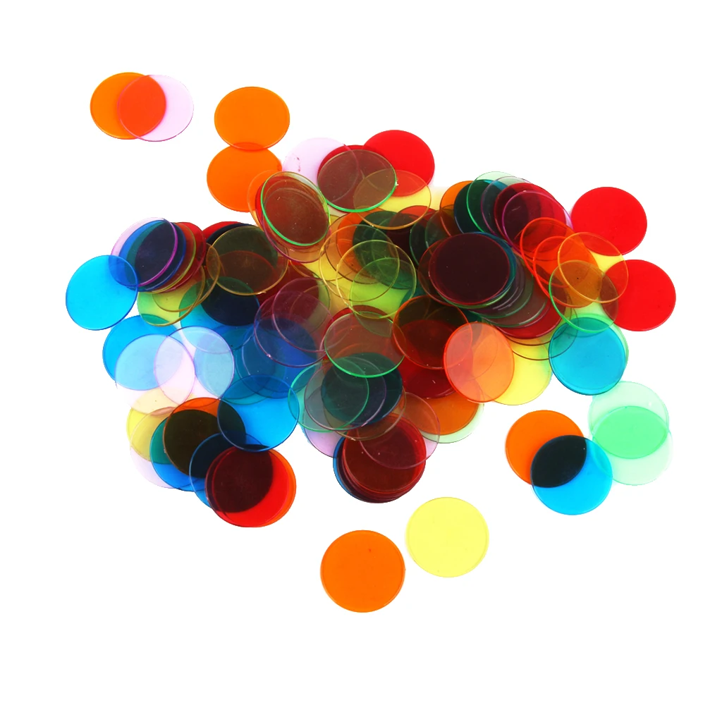 120pcs  3 cm PRO Count Bingo Chips Markers for Bingo Game Cards 3cm 6 Colors Birthday Party Carnival BBQ  Camping Games Supplies