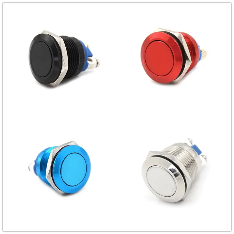 LED 3A/250V StainlessLess Steel Waterproof Car Auto Engine PC Power Start 19mm Metal Momentary Push Button Switch