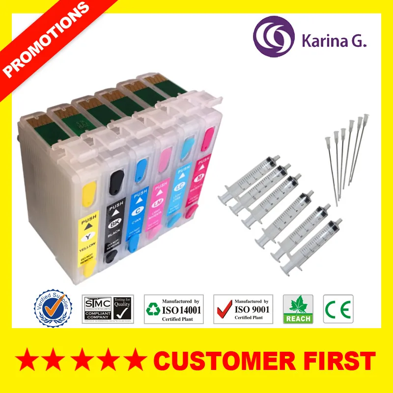 Пустой пополняемый картридж для чернил T0481 T0486 подходит EPSON STYLUS PHOTO R200 R300 R300M RX500 RX600
