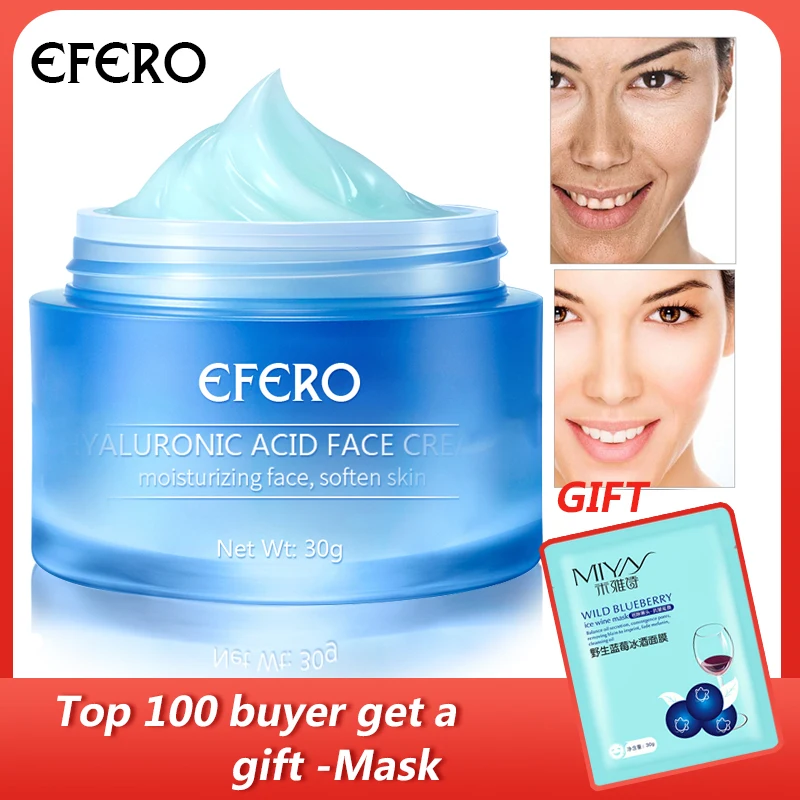 

30G EFERO Hyaluronic Acid Shrink Pores Face Serum Moisturizing Whitening Essence Face Cream Anti-Aging Dry Skin Care Day Cream
