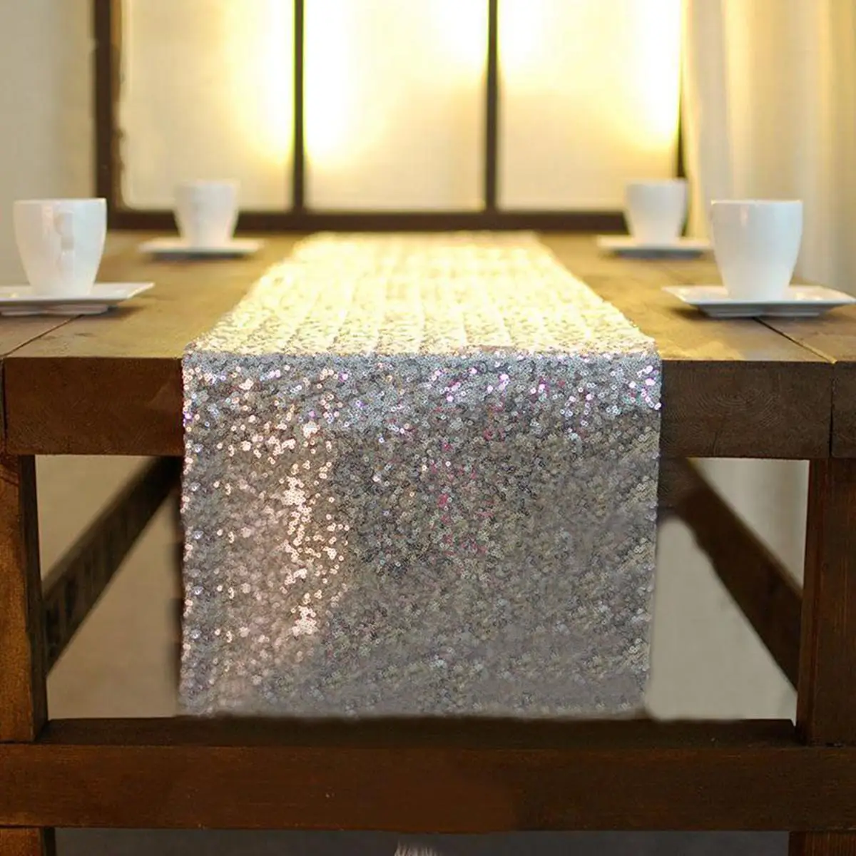 4 цвета 1" x 70"/10" /118" Sparkly Sequin Настольная дорожка Свадебный декор FA