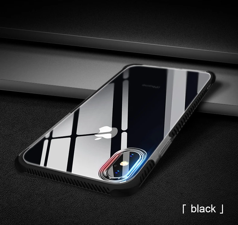 For Iphone 7 6 8 6S Plus Case Luxury Anti-knock Covers Transparent Soft TPU Clear Back Cover For Iphone X XS Max Phone Cases